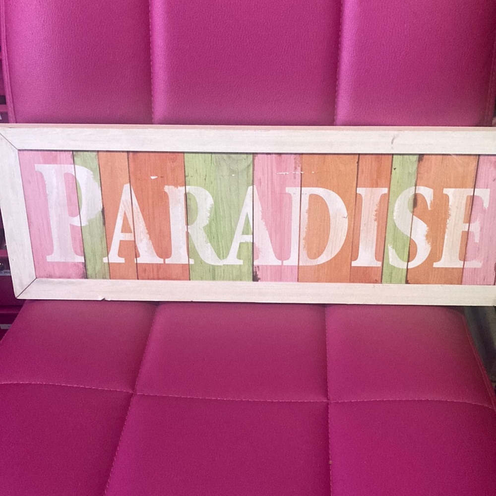 Paradise wood sign